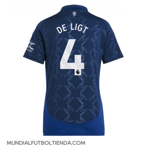 Camiseta Manchester United Matthijs de Ligt #4 Segunda Equipación Replica 2024-25 para mujer mangas cortas